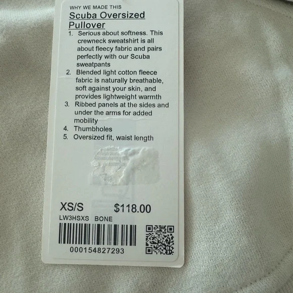 Lululemon bone color oversized scuba - Picture 3 of 3